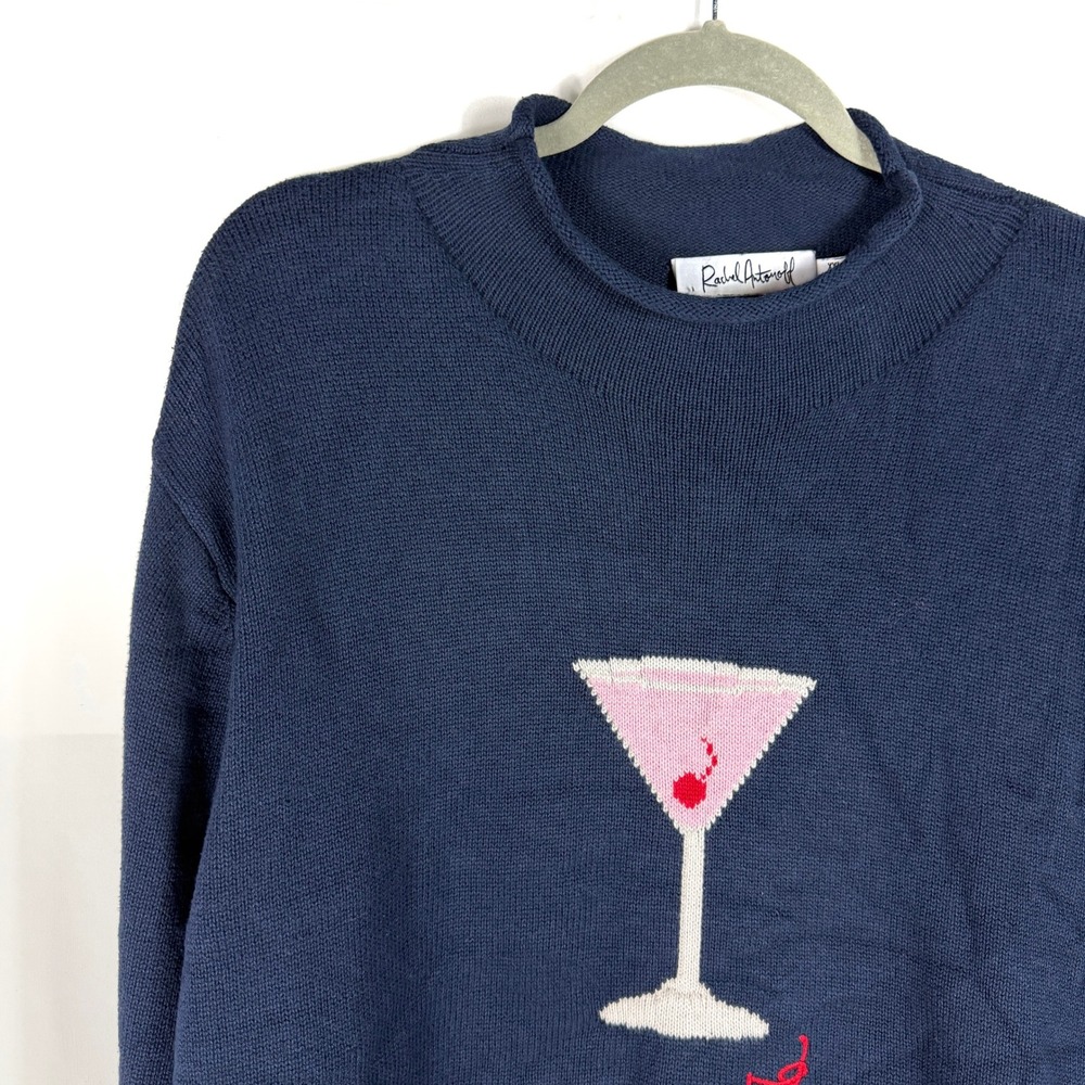Rachel Antonoff Cosmo Sweater Navy Blue Cotton Cashmere Pullover Womens Sz XXL - Picture 5 of 11